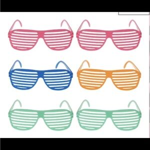 Shutter Shades Glasses 80s Party Favors Plastic Glasses Novelty Costume 6 pack